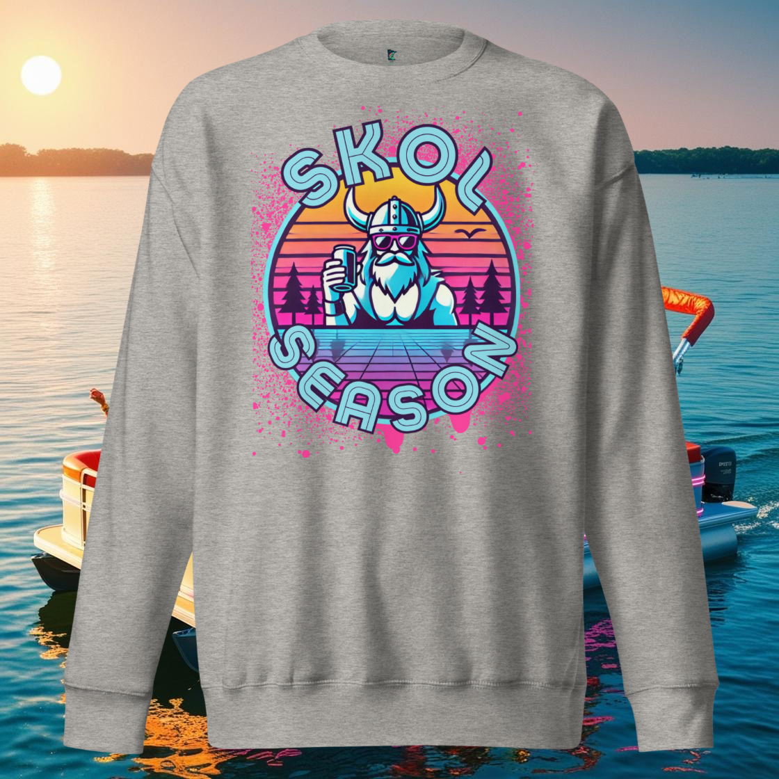 Skol Season Retro 80s Crewneck Grey- Vintage Vibes Collection