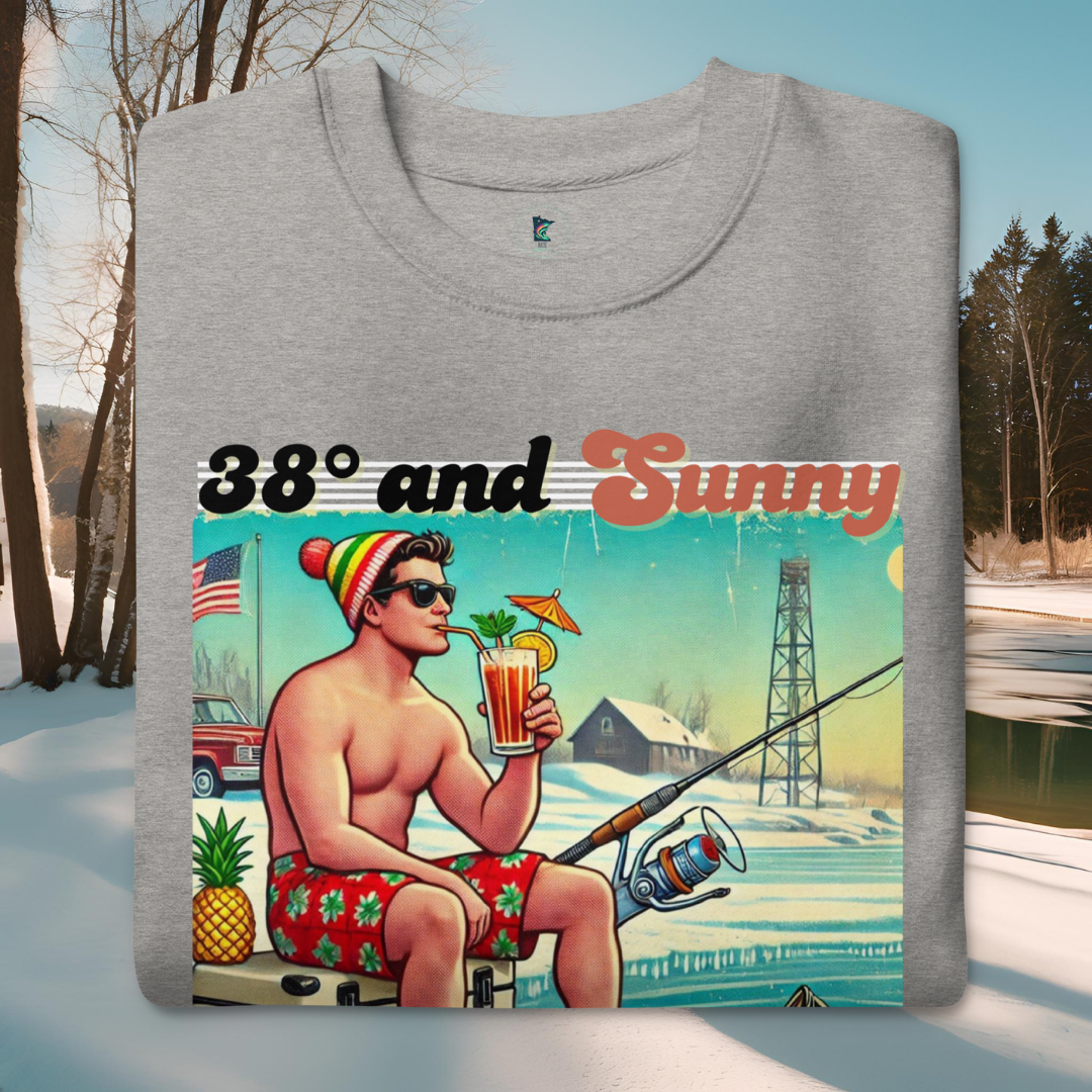 "38° and Sunny - We Call That Warm" Retro Minnesota Sweatshirt