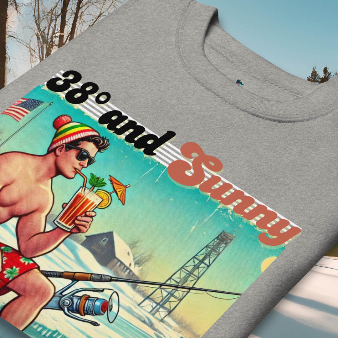 "38° and Sunny - We Call That Warm" Retro Minnesota Sweatshirt