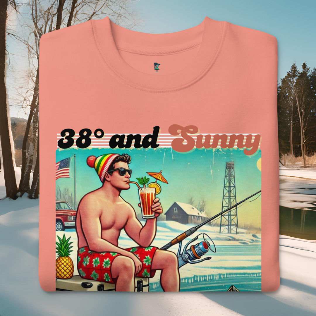 "38° and Sunny - We Call That Warm" Retro Minnesota Sweatshirt