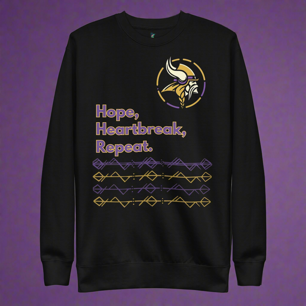 Hope Heartbreak Repeat Football Sweater – Perfect for Minnesota Fans