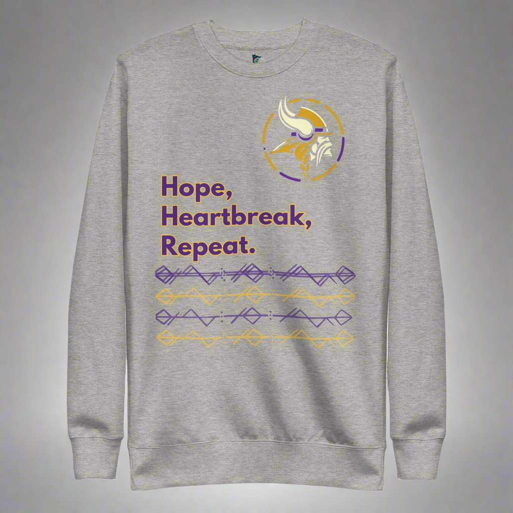 Hope Heartbreak Repeat Football Sweater – Perfect for Minnesota Fans