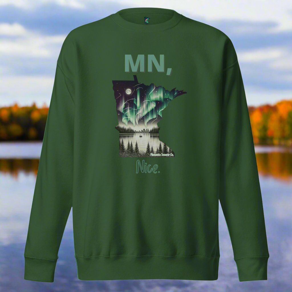 Northern Lights MN Nice Sweater – Show Off Your Minnesota Pride with a Beautiful Northern Lights Design