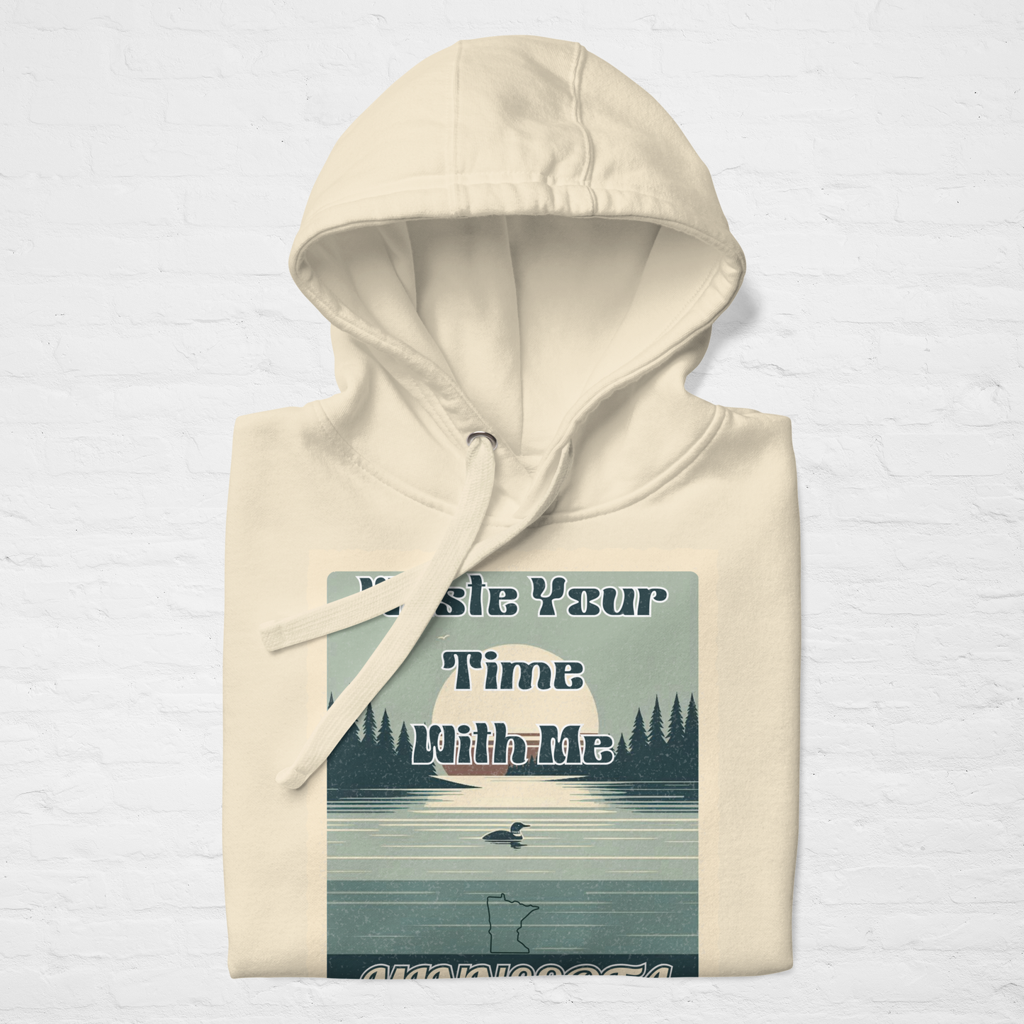 Waste Your Time With Me in Minnesota” Retro Hoodie | Cozy Lake Life Sweatshirt