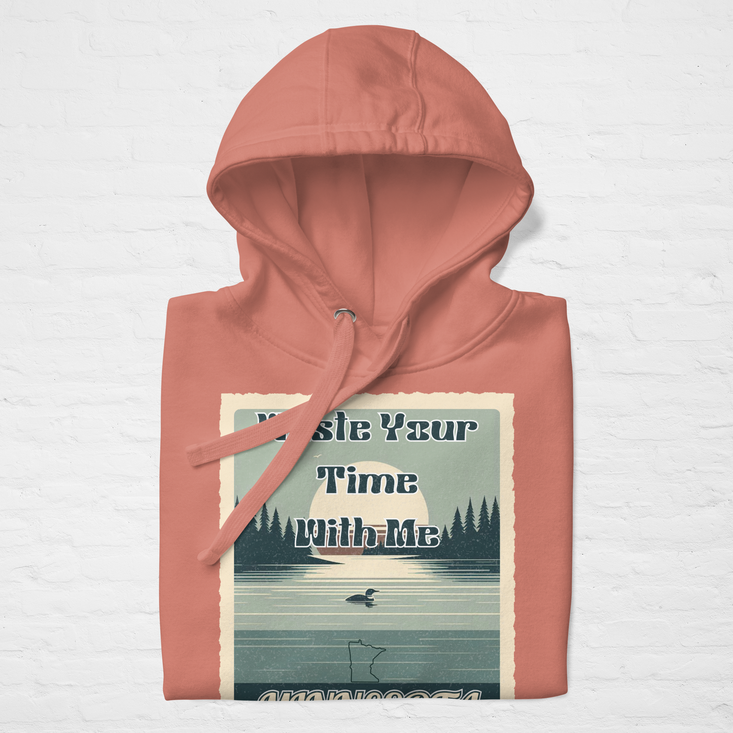 Waste Your Time With Me in Minnesota” Retro Hoodie | Cozy Lake Life Sweatshirt