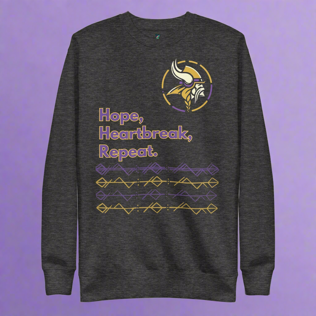 Hope Heartbreak Repeat Football Sweater – Perfect for Minnesota Fans