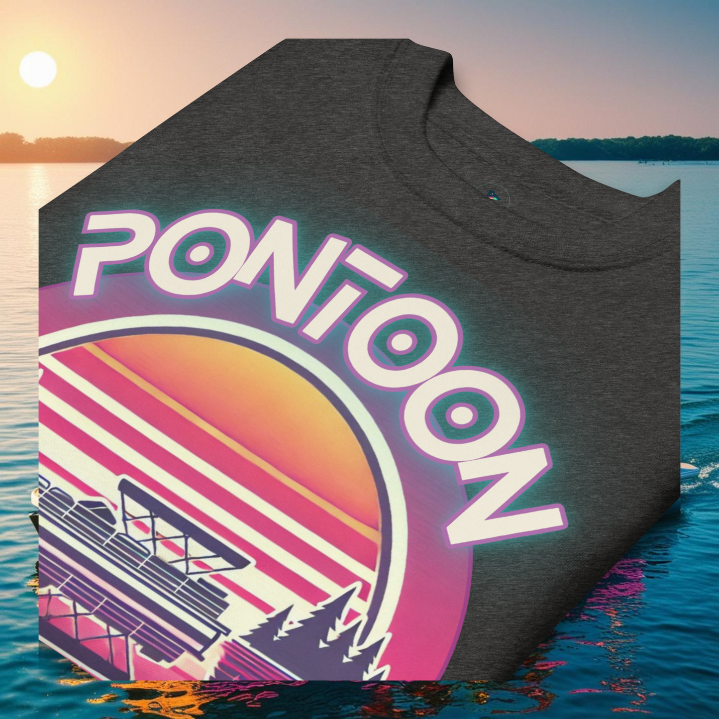 Pontoon Paradise Retro 80s Crewneck