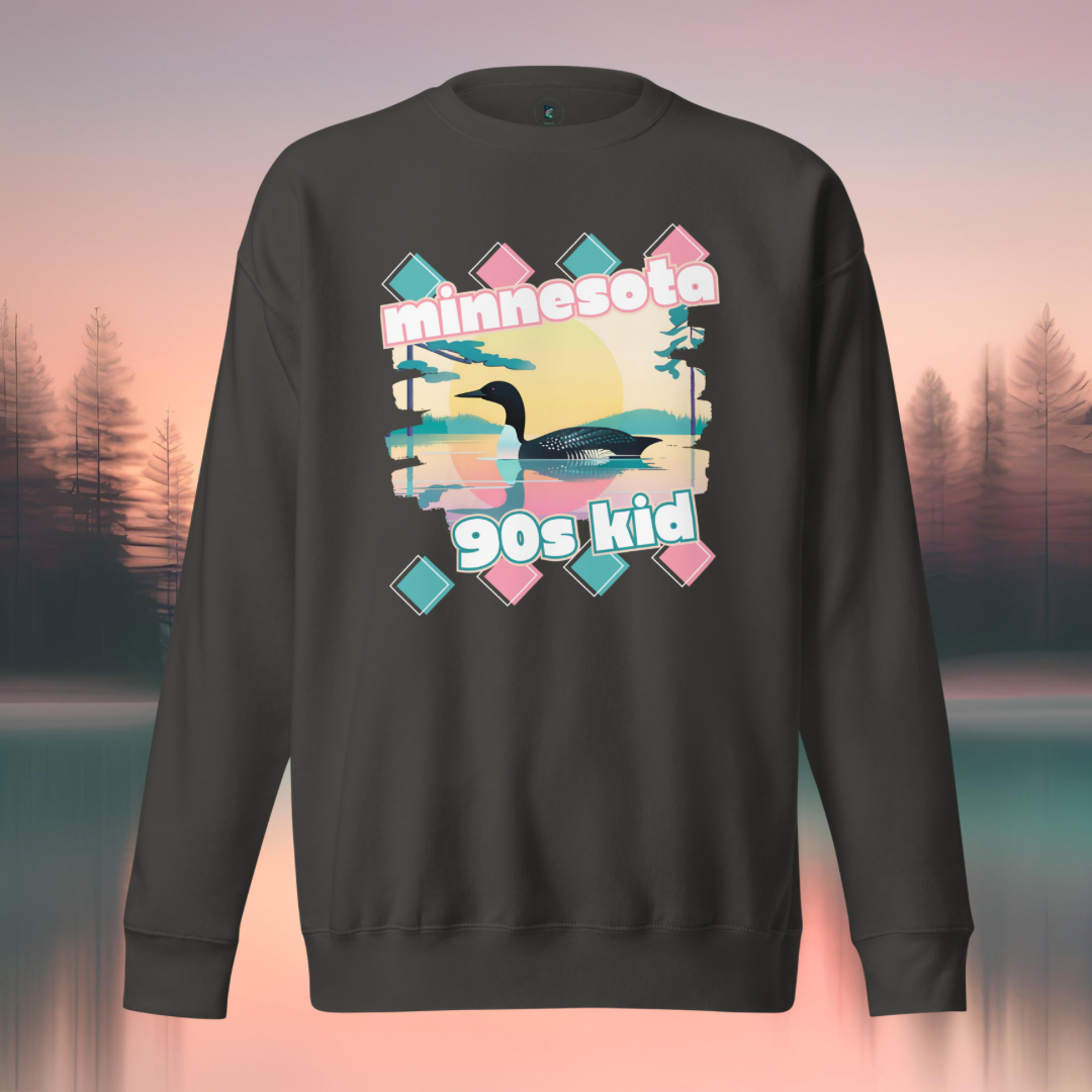 Minnesota 90s Kid Crewneck Sweatshirt – Vintage Vibes Collection