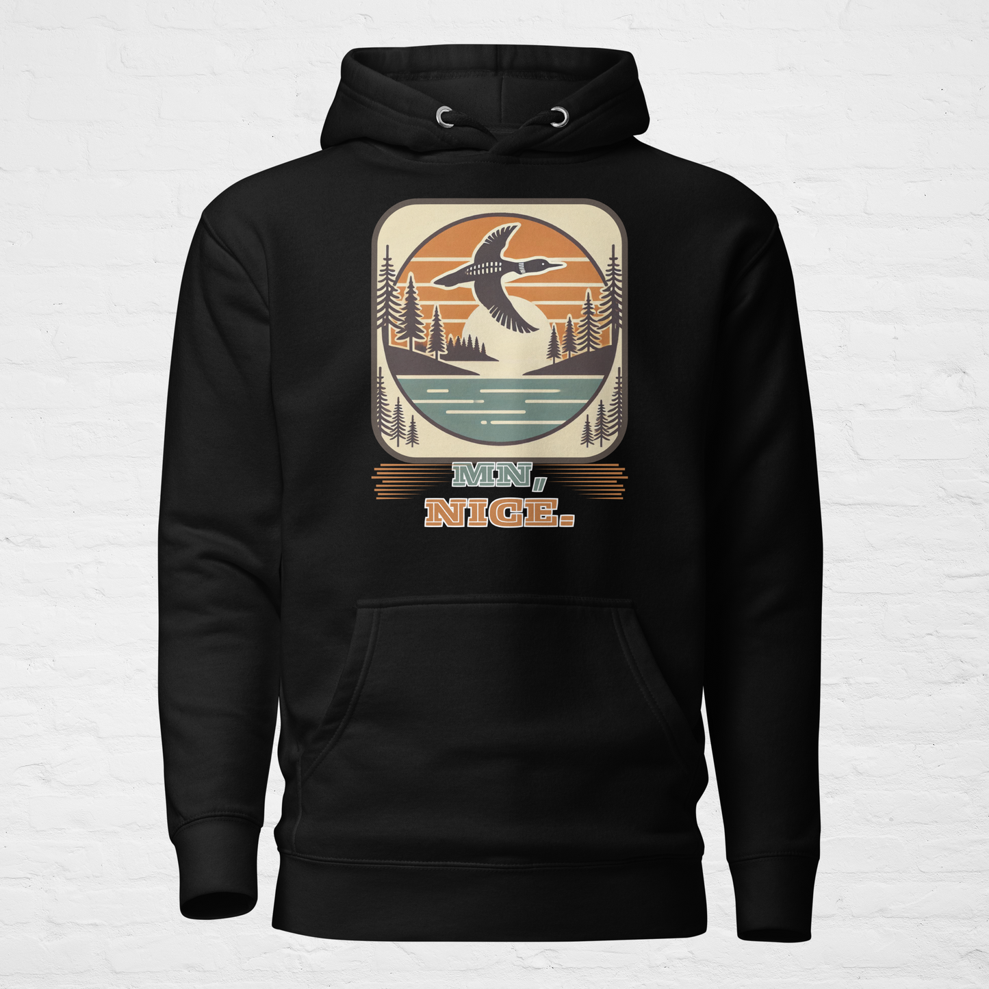 MN Nice Hoodie: Vintage Loon & Lake Design