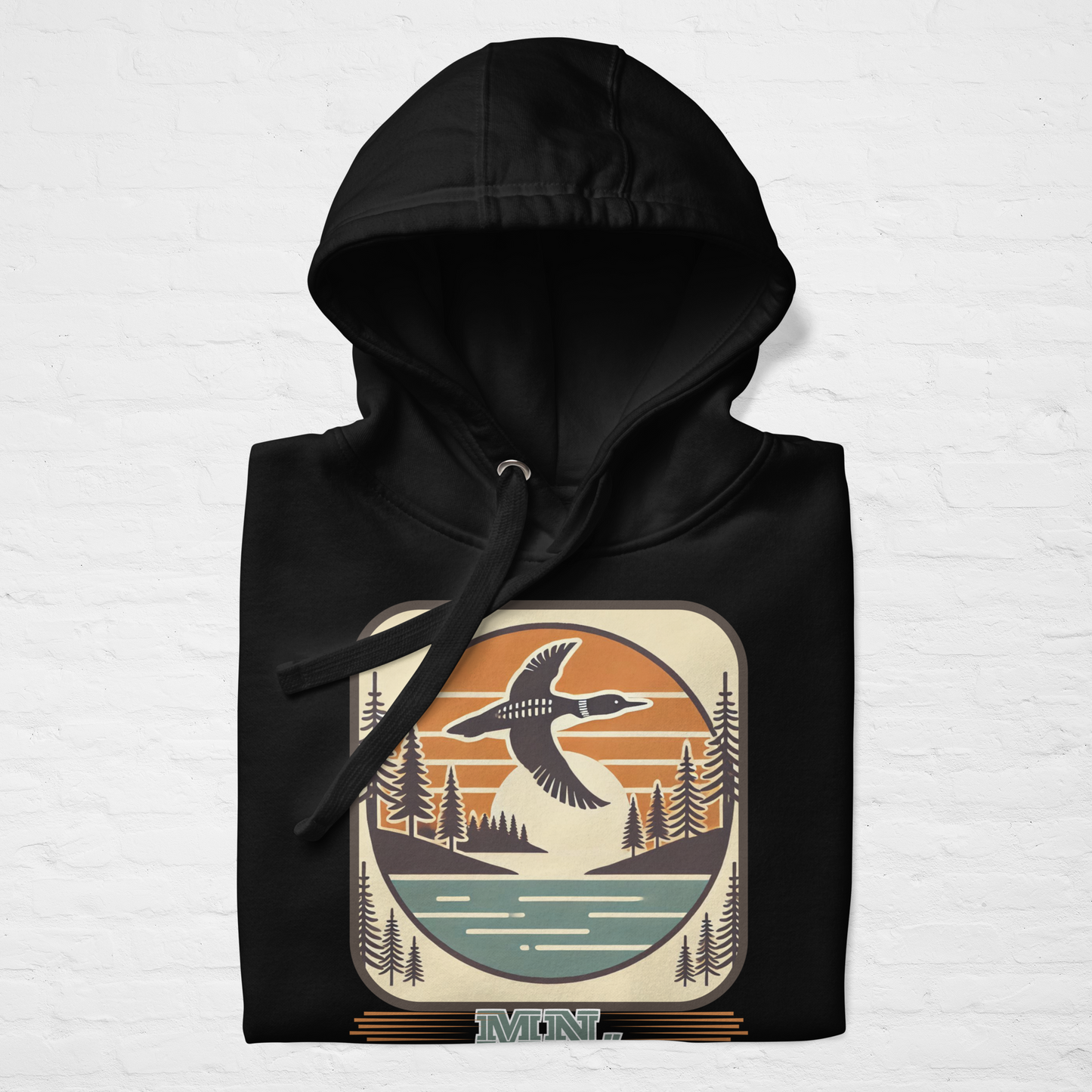 MN Nice Hoodie: Vintage Loon & Lake Design